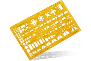 Aristo - Maschera per arredi, scala 1:100, 225 x 125 mm, spessore: 1,2 mm, colore: Giallo trasparente