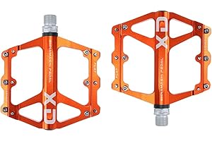 FrontStep General - Pedali antiscivolo in alluminio, leggeri con mandrino in acciaio Cr-Mo per MTB/mountain bike, pedale BMX