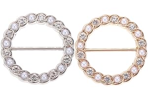 LIFKOME 2pcs Shirt Ties Clips Round Circle Scarves Buckle Scarf Ring Clip Tightener Clothes Corner Knotted Button Fashion Accessories