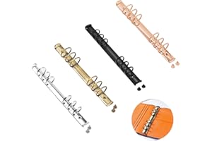 SQXALDM A5 Reliure 6 Anneaux de Livre 4 Pièces Anneaux de Livre Reliures à Feuilles Placage L'anneau Peut être Ouvert pour Cahiers de Bricolage à Feuilles Mobiles(4 Pièces : Argent Noir Bronze or Rose)