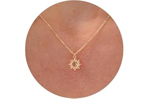 HANLI Gold Necklaces for Women - S925 Sterling Silver Plated Dainty Italian Horn Star of David Butterfly Sun Lotus Volleyball Baseball Cowboy Boots Necklace Jewelry Everyday for Women