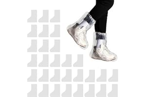 KOMERGAVE 30 Stück Regenschutz Schuhe, Wasserdichte Regenschuh Abdeckungen, Transparent Schuhüberzieher Wasserdicht, Regen Schuhüberzieher aus PP Material, Einweg Schutz für Arbeit, Garten, Outdoor