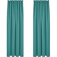 BellaHills 100% Verdunkelungsvorhang 2er Set | Thermo Vorhang Hitzeschutz | Blickdicht Wohnzimmer Gardinen | Salbei Hell 175x280cm