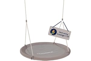 HUDORA Bogggunga lounge – höjdjusterbar hängande gunga med en diameter på 110 cm för upp till 150 kg – gunga med stängd sits