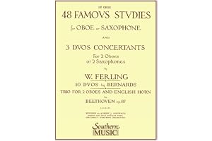 48 Famous Studies, (1st and 3rd Part): Oboe - Melodious Etudes with Oboe and Saxophone Sheet Music - Oboe and Saxophone Duet