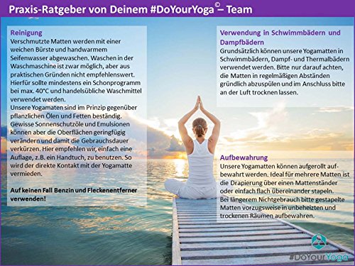 Rutschfeste Yogamatte »Suri« aus umweltfreundliche und weichen TPE hergestellt ( Maße: 183 x 61 x 0,5 cm ) inkl gratis Tragebänder für die Matte – die ideale Matte für Yoga & Pilates – natürlich geruchslos / in den Farben schwarz, blau, grün, orange, türkis und pink / auch als Sportunterlage / Fitnessmatte bzw. Gymnastikmatte verwendbar. Die Oberfläche ist rutschfest, angenehm, strapazierfähig & langlebig. - 7