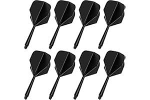 DINSONG Integrated Dart Flight and Shaft, 8 PCS Pointe Plastique Pro Vol Standard Combiné, Ailettes de Fléchettes avec Tiges avec Diamètre de Filetage, ccessoires pour fléchettes