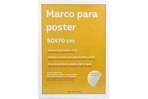 Nacnic - Biała ramka na zdjęcia 50x70 cm | Drewno MDF i szkło akrylowe | Dekoracja domu za pomocą obrazów, folii, plakatów i puzzli