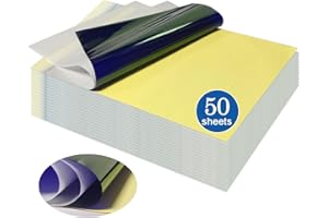 PIXESTT 50 Fogli Carta Stencil Tattoo, A4 Carta Stencil per La Pratica del Tatuaggio, Il Design A4 Strati può Copiare Una varietà di Modelli per Il Trasferimento del Disegno del Tatuaggio C.