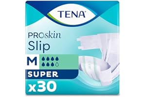 TENA ProSkin Incontinence Slip Super Medium, 30 Count, White, (Pack of 1)