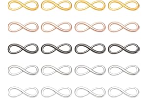 PH PandaHall Breloques Infini 20pcs Charme D'amour 30mm Connecteur De Symbole D'infini Pour Le Cadeau D'anniversaire De Noël De Valentines, Amour éternel, 5 Couleurs Aléatoires Mélangées