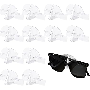 Produktbild von Acryl-Sonnenbrillen-Organizer 38 X 3,8 Cm – 4 Stück, Wandhalterung, Transparent/schwarz, Für Brillen-Aufbewahrung