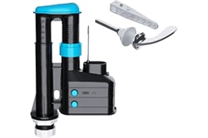 Hulthor Lever Flush Syphon with Chrome Lever Handle – Dual Flush Height Adjustable Toilet Syphon for Close Coupled Toilets – Easy Fit Flush Valve with Internal Overflow and Cistern Lever Included