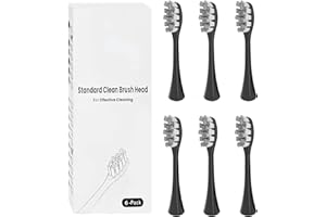 COPIMY 6 sztuk głowic do szczoteczek kompatybilnych z elektryczną szczoteczką do zębów Oclean Flow, X Lite, X Pro, X Pro Elite, X Pro Digital itp. (czarne)