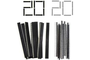 GERUI 40 Piece 2.54mm Pin Headers PCB Board 40 Pin Male and Female Header Connector Kit for Arduino Prototype Shield,20pcs Male Header, 20pcs Female Header