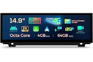 XTRONS 14.9 Inch Android 14 Car Stereo for BMW F10/F11 (2011-2012) CIC System, 2K IPS Touch Screen 4+64GB Global 4G Car Radio GPS Navigation Support Wireless Car Play Android Auto