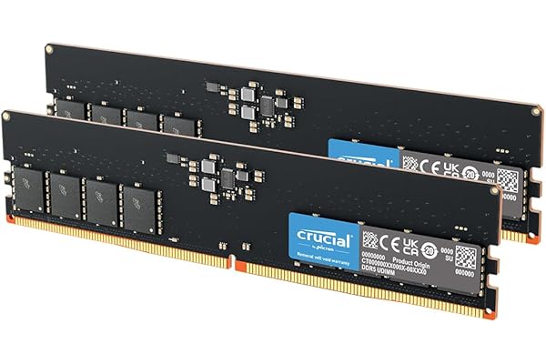 Crucial RAM DDR5 64Go Kit (2x32Go) 5600MHz, PC Mémoire (ou 5200MHz / 4800MHz) CL46 - CT2K32G56C46U5