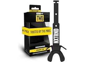 NXT NXTRND Nxtrnd Zwei Fußball Mundschutz, Mundschutz Fußball, Fußball Mundstück, Fußball Mundschutz Jugendliche, Kompatibel mit Zahnspangen, Connected Strap (Schwarz)