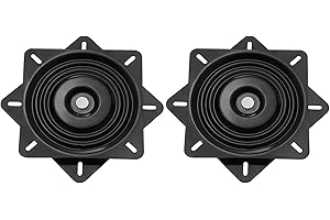 sourcing map 2Pcs 10" Bar Stool Swivel Replacement, 360° Rotation Lazy Susan Turntable, Square Semi-Ball Bearing Seat Swivel Base Mount Plate for Recliner Chair or Table, Black (250x2mm)