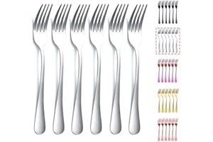 Kyraton Fourchette à dîner 6 pièces, fourchettes en acier inoxydable de 20cm, argenterie, ensemble de 6 fourchettes de table