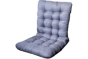 TJSKLCV Garden Chair Cushions with Backs, Indoors/Outdoors Waterproof Soft Seat Pads, Premium Tufted Cushion Pads, Rocking Chair Cushions High Back Chairs Cushion (Blue, One Size)
