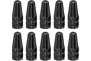 HONOFLUX 10 Pcs Black Presta Valve Cap, Aluminum Anodized Bike Valve Caps Used On Presta/French Valves Bike Tire Caps for MTB Road Racing Bicycle