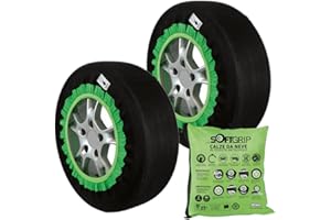 Magazzini GM SOFTGRIP, Calze da Neve in Tessuto Antiscivolo, Omologate Europa EN 16662-1,Montaggio Facile e Veloce, Misure per tutti gli Pneumatici (Gruppo, 4)