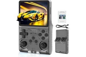 NEXASYMPHY R40S Handheld Game Console, 3.5 inch Retro Handheld Games Consoles IPS Screen Open Source Linux System Built-in 35000+ Classic Games Retro Video Game Console (Black)