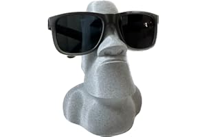 LAYERSMITH® MOAI Brillenhalter in Farbe Granitgrau [MADE IN GERMANY] Brillenständer aus Biokunststoff | Schreibtisch Dekoration | Geschenk | Dekoration & Ordnung zu Hause