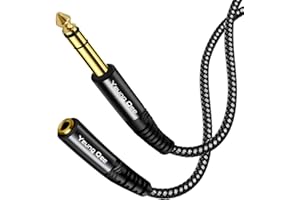 YEUNG QEE 6.35mm to 3.5mm Headphones Adapter Cable, 6.35mm 1/4" Male to 3.5mm 1/8" Female Stereo Audio Extension Cable Compatible for Amplifiers, Guitar Amp, Piano, Home Theater Devices, or Mixing Console (1M)