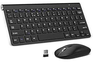 PINKCAT Keyboard and Mouse, Slim Ergonomic Keyboard Portable Silent Mouse Wireless keyboard (Small, Black)