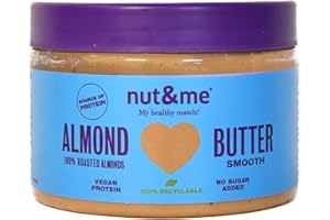 Purée d'amandes sans sucres ajoutés 300 g nut&me | 100% Amandes | Crémeuse | Sans gluten | Sans conservateurs | Vegan | Sans huile de palme
