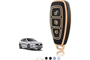 TOOMUME Schlüsselhülle TPU, Autoschlüssel Hülle Passt für Ford Kuga Puma Fiesta Focus Ecosport Mondeo Galaxy Edge Grand C-Max B-Max Mk2 Mk3 Mk4, Schlüsselcover Schutz Schlüsselgehäuse - Smart Key
