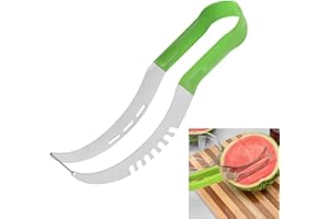 Changtai Wassermelonen Schneider, Melonenschneider aus Edelstahl, Obstschneider Küchenhelfer Messer für Cantaloupe Papaya Drachenfrucht Wassermelone