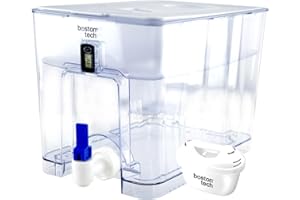 BOSTON TECH FRESIMAX Distributeur d'eau filtrée Flow 7,5L + 1 Cartouche filtrante. Réduit Le Chlore, Certains pesticides, herbicides, résidus médicamenteux et Le tartre. Sans BPA. Eau au goût optimal.