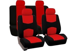 MeKnMoney Auto Set Coprisedili Per Fiat Panda 2003-2026/Fiat Panda 4x4 2004-2026, Traspirante Set Fodere Anteriori Posteriori Copri Protezione Accessori,E/Black Red