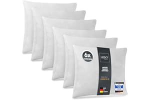 LILENO HOME Lote de 6 Relleno de Cojín de 50x50 cm - Relleno Interior Lavable a 40°C Apto para Personas Alérgicas - cojín de poliéster Inlet cojín de sofá - Cojín para Cóctel y Almohada