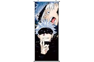 CosplayStudio Póster grande de Jujutsu Kaisen | Kakemono de tela | Póster de 100 x 40 cm | Diseño: Satoru Gojo