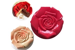 FantasyDay® Stampo in Silicone per Tortiera a Forma di Rosa, 30 x 5 cm Muffa Sapone Handmade Stampi per Biscotti, Tortini, Cioccolato, Torte, Dolci, Muffin, Pudding - Antiaderente & Termoresistente