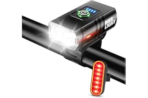 100% Super Bright Bike Lights LEDSUUEI:【7 Performance Upgrade】6+5 Lighting Modes Bike Lights Front and Back USB Rechargeable & IP6 Waterproof Bicycle Lights for Mountain, Road, Night Riding