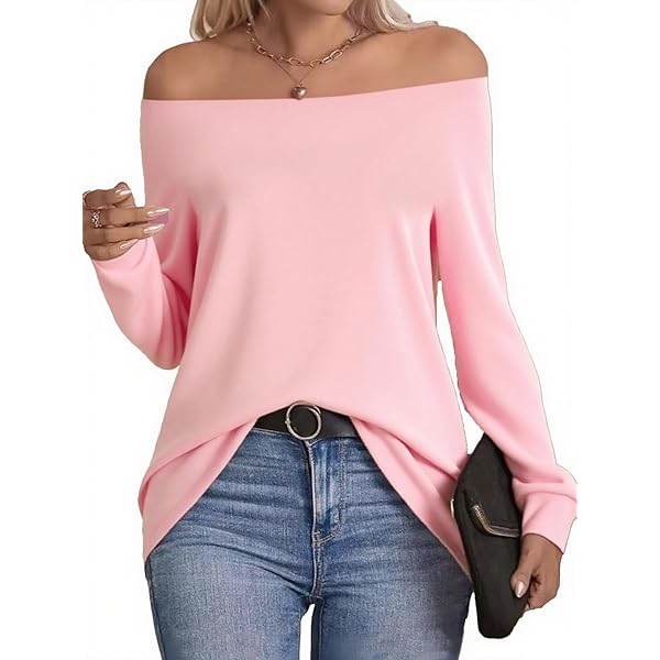 Lieke off shoulder top | Navy | Tall | Met extra lange mouwen – The Wildflower Club