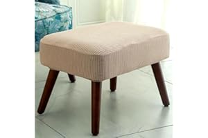 ZZDZW Funda Puff Rectangular, Funda Otomana Tapizada Fundas Taburete para Cambiar, para Cubre para Escabel para Sofá Banco para Zapato Pasillo Asiento Sala De Estar del Hogar Reposapies (Color : Khaki)