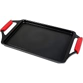 WECOOK! Roasting Tray 16.9 X 25 cm, Aluminium, Silicone Handles, Ceramic Hob, Gas, Oven