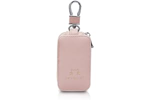 AfitLulu Funda de piel para llaves de coche, unisex, con cremallera de metal, funda personalizada para llaves de coche para hombres y mujeres