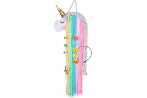 Beinou Einhorn Haarspangen Halter Regenbogen Garn Quasten Haar Bogen Haarnadel Lagerung Stirnband Veranstalter Kleiderbügel Haarschmuck Einhorn Thema Party Dekorationen für Baby Mädchen