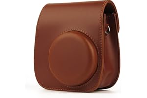 ZEEREE Podróżna torba na aparat z paskiem na ramię/vintage skóra PU dla Fujifilm Mini 8/ Mini 8S / Mini 9 / Mini 11 / Mini 12 torba na aparat fotograficzny, brązowy