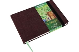 TUMUARTA Blocco da disegno ad acquerello, 300 g, 25% cotone, 14x21 cm, 24 fogli, 48 pagine, grana fine, senza acidi, libro ad acquerello, carta per acquerello, blocco ideale per acquerelli, acrilico, gouache