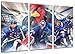 Produktbild Iserlohn Eishockey, Fan Artikel Leinwandbild 3Teiler Gesamtmaß 120x80cm, Auf Holzrahmen gespannt, Kein Poster oder billig Plakat, Must Have für echte Fans