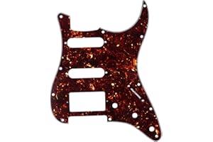 Musiclily HSS 11 Löcher Strat Schlagbrett Pickguard für Fender American/Mexican Standard Stratocaster Modern Style E-Gitarre,4 lagig Tortoise Shell