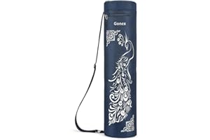 Gonex Borsa per Tappetino Yoga, Esercizio Completo con Cerniera Borsa per Tappetino Yoga Durevole Tessuto Oxford Resistente all'Acqua con 2 Tasche Cargo, Tracolla Regolabile Extra Larga